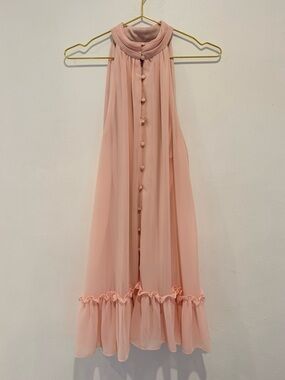 MSK Pink Pleated Halter Dress Size Small